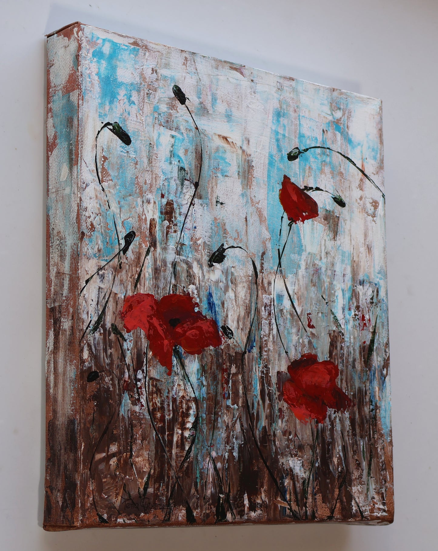 "Fields of Contrast" Original Acrylics Painting 30.5 cm x 25.4cm