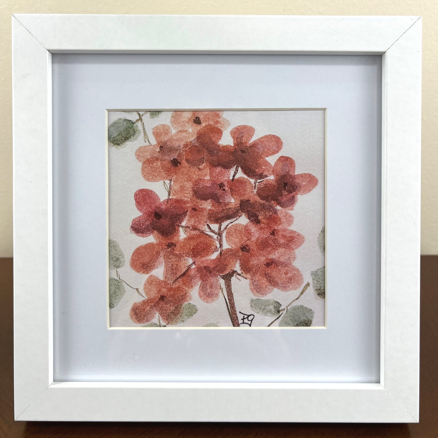 Print "Flower Study" 10x10cm, framed 17x17 cm