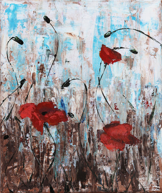 "Fields of Contrast" Original Acrylics Painting 30.5 cm x 25.4cm