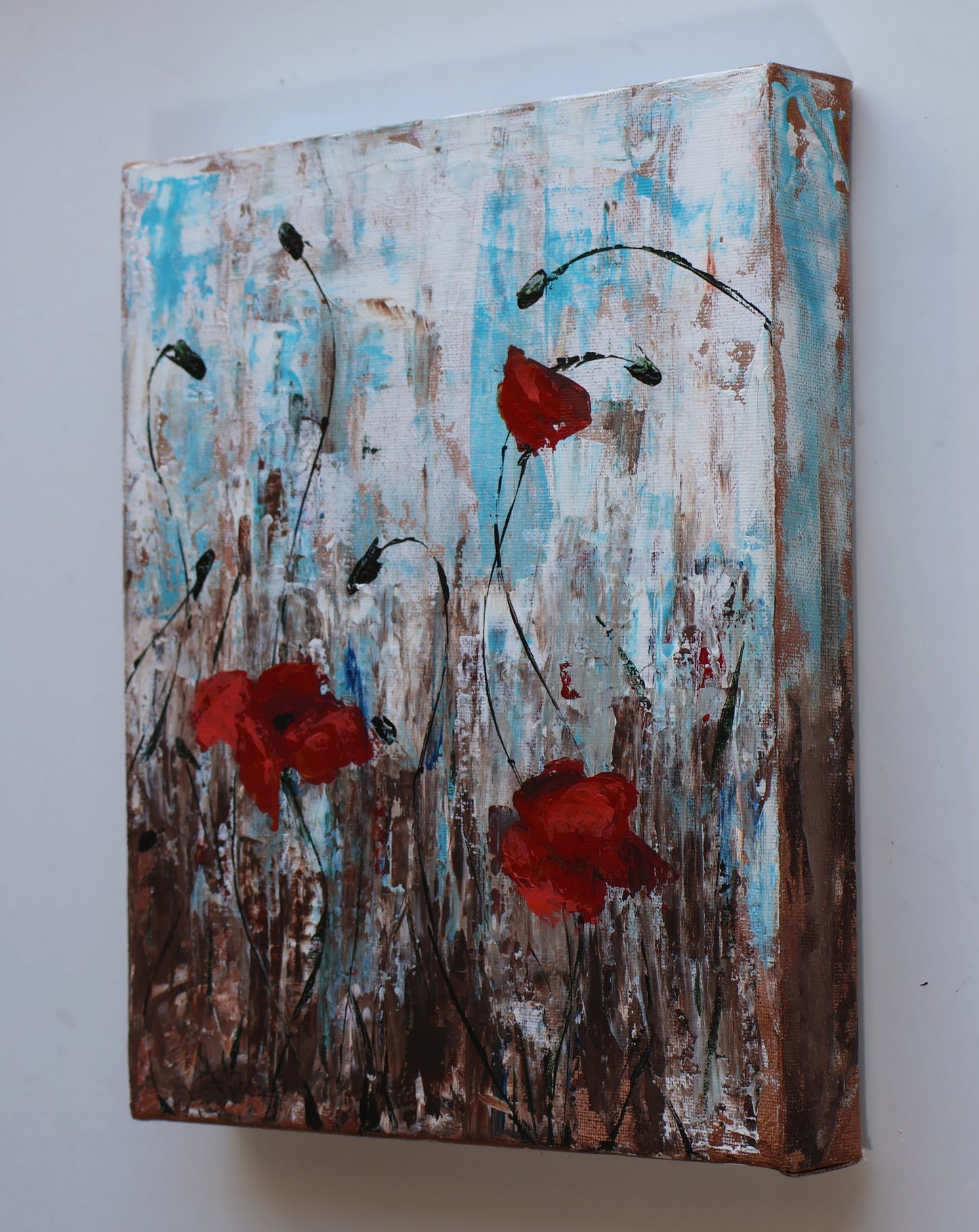 "Fields of Contrast" Original Acrylics Painting 30.5 cm x 25.4cm