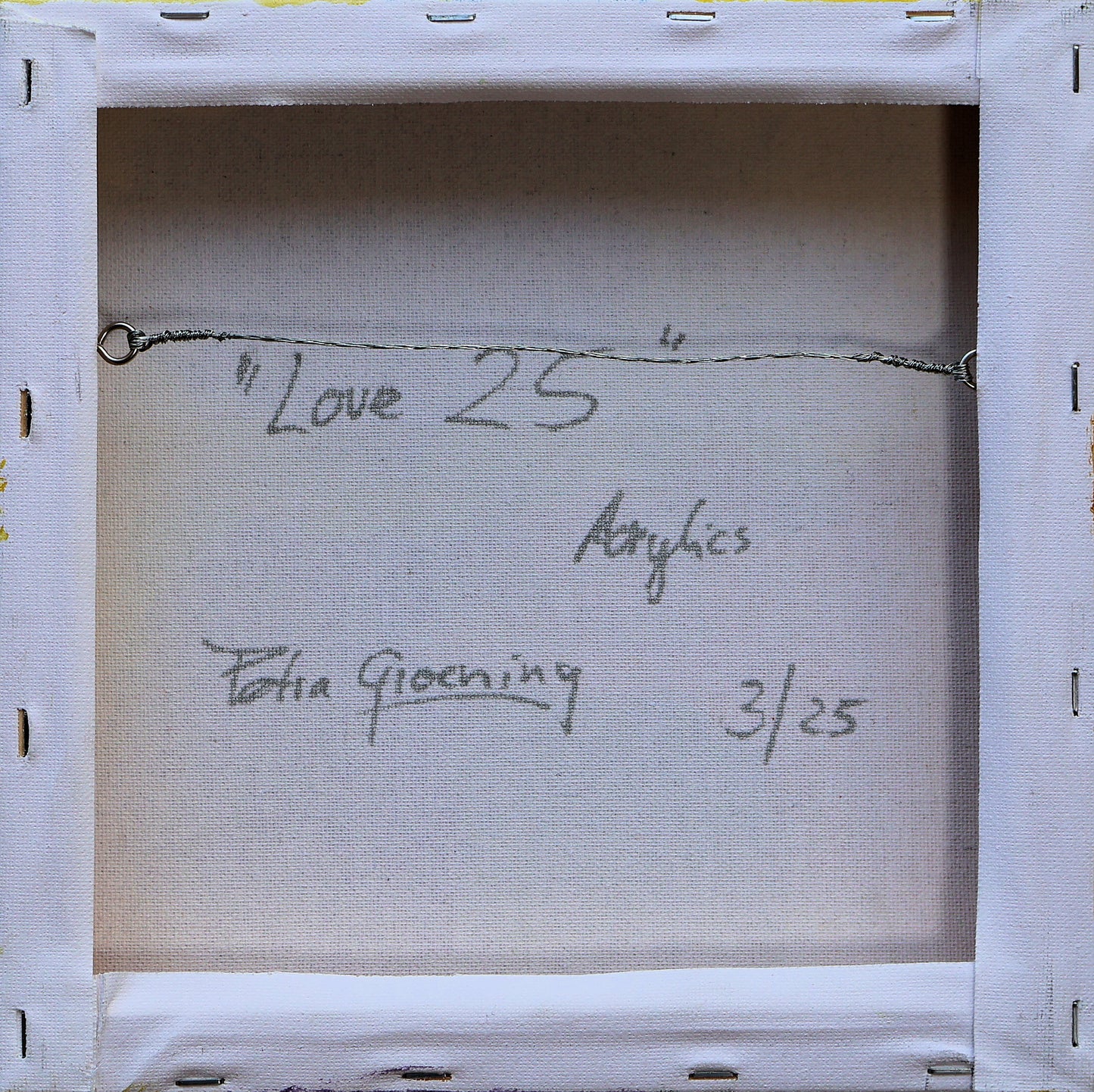 "Love 25" Original Acrylics Painting 25 cm x 25 cm