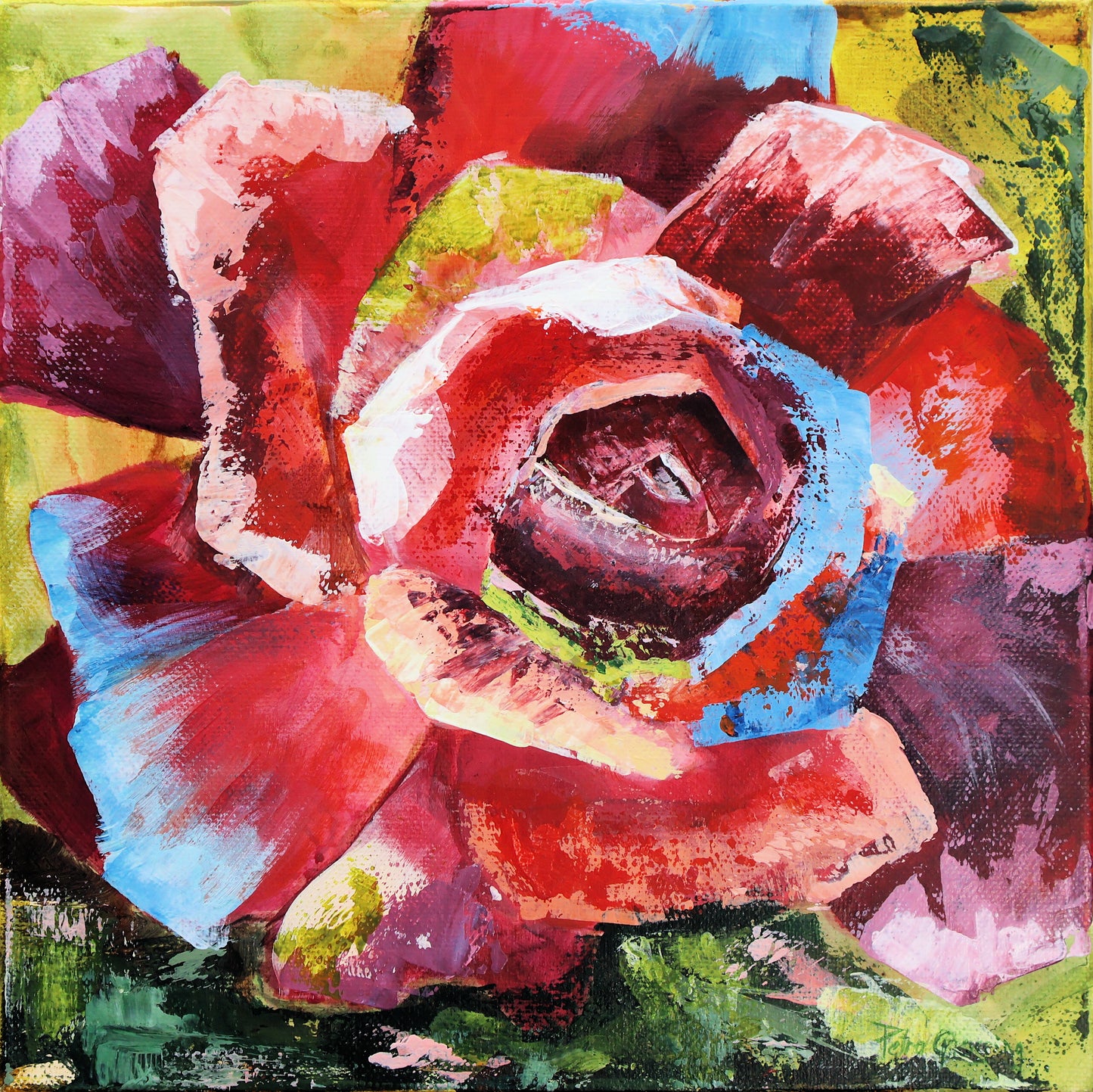 "Rosalie" Original Acrylics Painting 25 cm x 25 cm